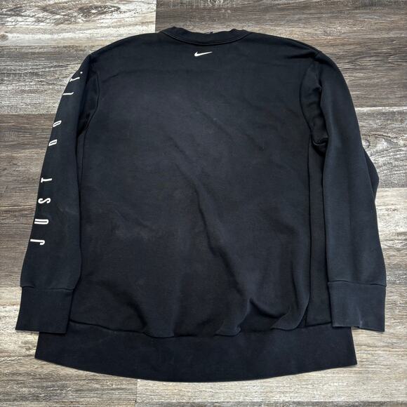 Nike Dri-Fit Black & White Mens L Just Do It Sleeve Spellout Pullover Sweatshirt - Picture 9 of 11